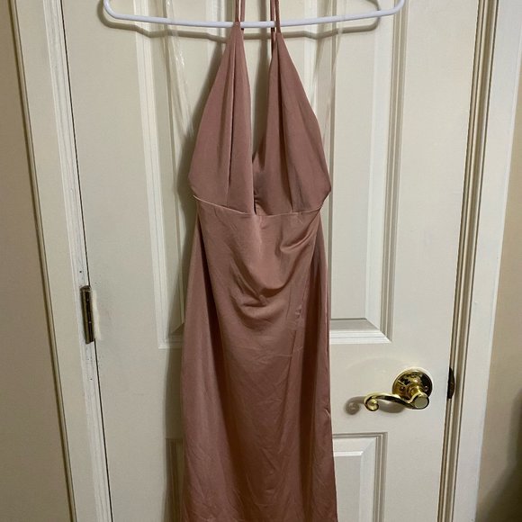 Windsor Mauve Satin Mini Dress - Picture 2 of 7